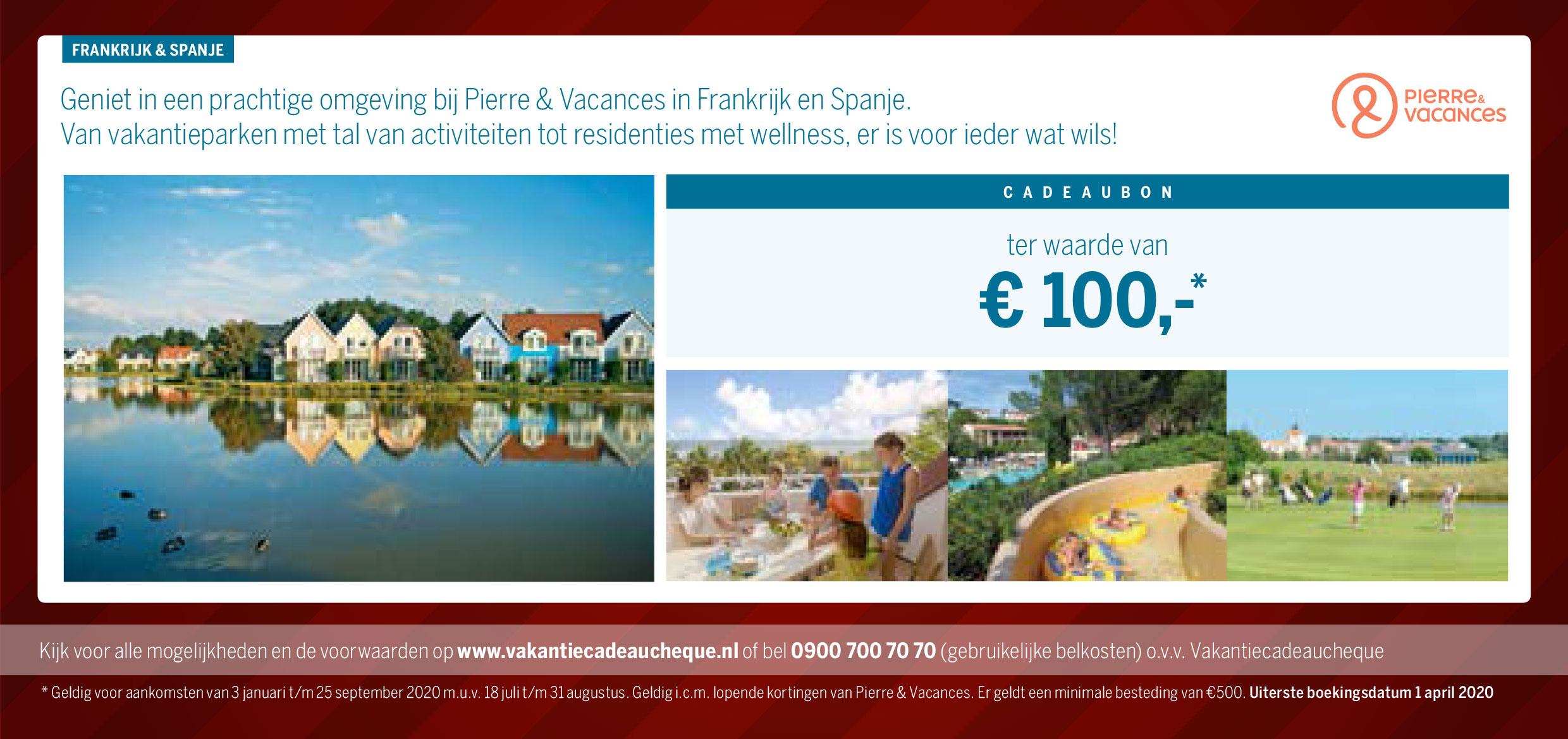 Waardecheque Pierre et vacances